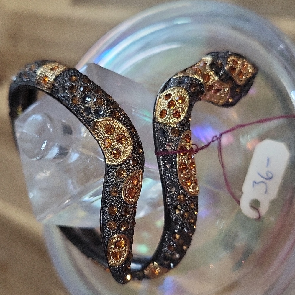 Mystic CT Vintage Rhinestone Embellished Snake Wrap / Arm Bracelet - Picture 2 of 6